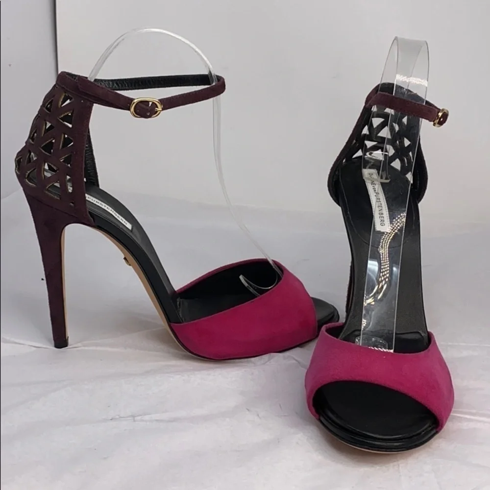Diane Von Furstenberg 9.5 Pink Purple Suede Sandal